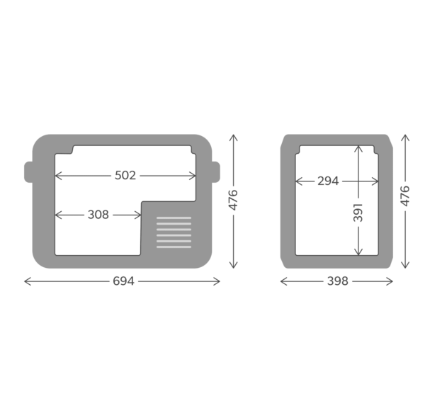 Dometics CFX3 45 box dimensions